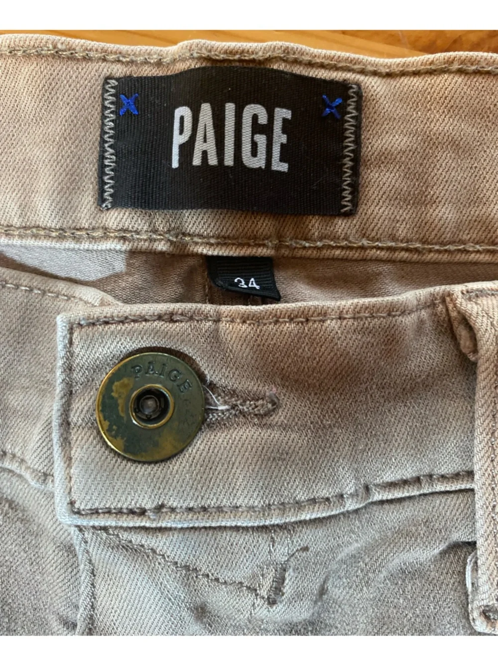 PAIGE Men's Federal Slim Straight Jeans Vintage Woodland Tan Size 34